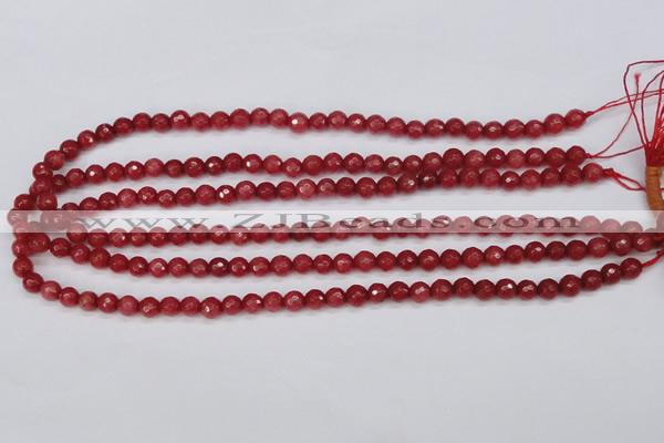 CCN1840 15 inches 4mm faceted round candy jade beads wholesale