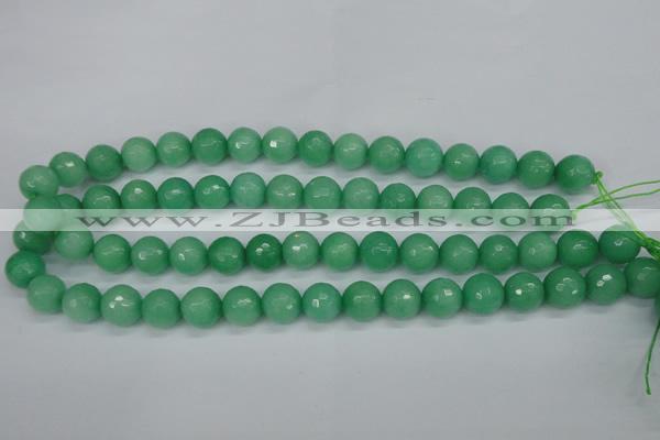 CCN1884 15 inches 12mm faceted round candy jade beads wholesale