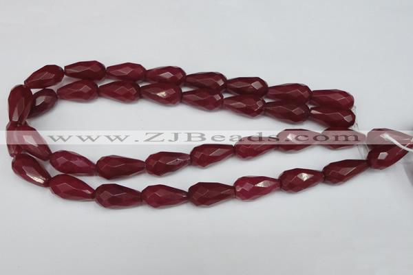 CCN203 15.5 inches 12*22mm faceted teardrop candy jade beads