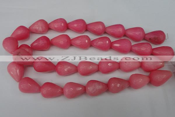 CCN208 15.5 inches 18*25mm faceted teardrop candy jade beads