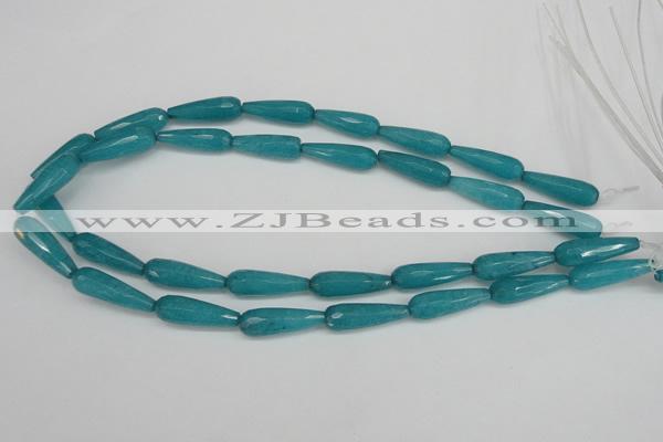 CCN2173 15.5 inches 8*25mm faceted teardrop candy jade beads