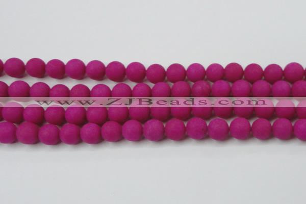 CCN2424 15.5 inches 6mm round matte candy jade beads wholesale