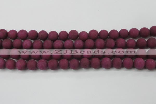 CCN2485 15.5 inches 12mm round matte candy jade beads wholesale