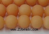 CCN2520 15.5 inches 14mm round matte candy jade beads wholesale