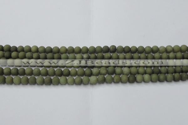 CCN2543 15.5 inches 4mm round matte candy jade beads wholesale