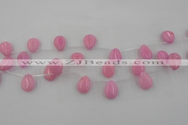 CCN2675 Top-drilled 13*18mm flat teardrop candy jade beads