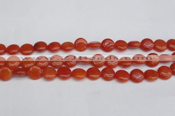 CCN3816 15.5 inches 14mm flat round candy jade beads wholesale