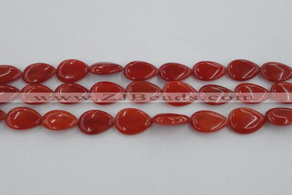 CCN3893 15.5 inches 18*25mm flat teardrop candy jade beads