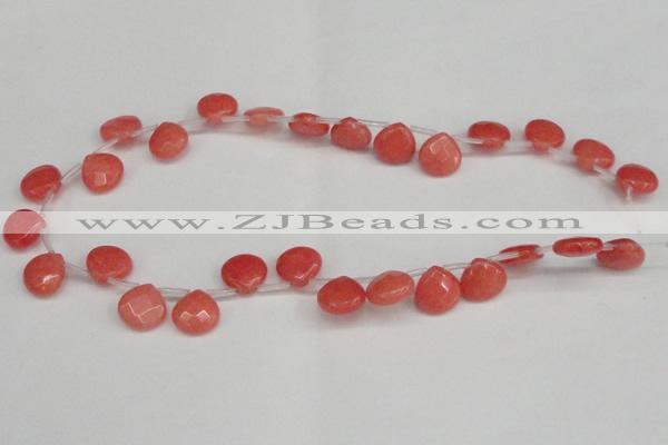 CCN3912 Top-drilled 13*13mm briolette candy jade beads wholesale