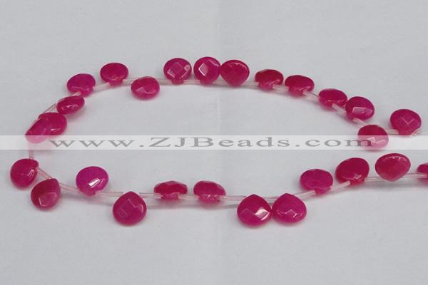 CCN3915 Top-drilled 13*13mm briolette candy jade beads wholesale