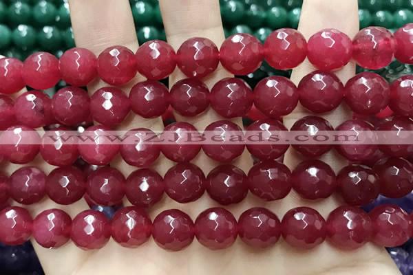 CCN5812 15 inches 10mm faceted round candy jade beads