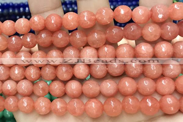 CCN6332 15.5 inches 8mm faceted round candy jade beads Wholesale