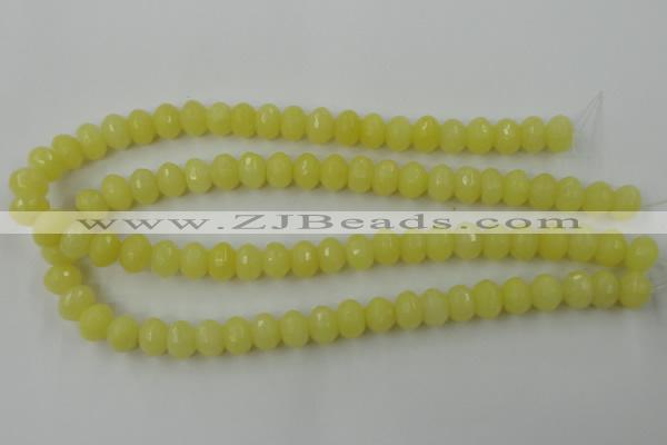 CCN907 15.5 inches 9*12mm faceted rondelle candy jade beads