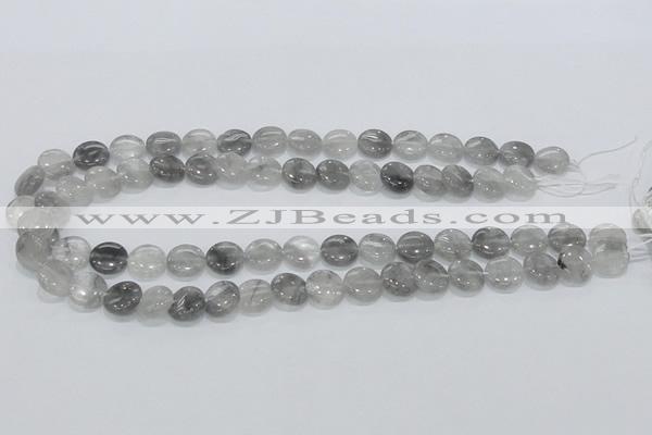 CCQ117 15.5 inches 12mm coin cloudy quartz beads wholesale