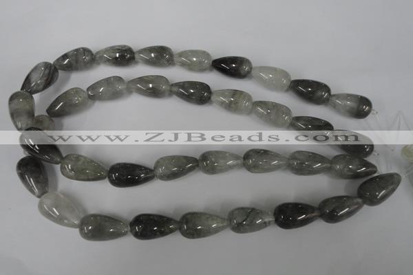 CCQ342 15.5 inches 12*22mm teardrop cloudy quartz beads wholesale