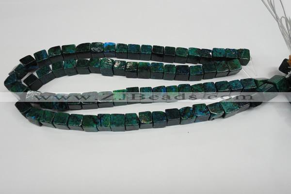 CCS420 15.5 inches 10*10mm cube dyed chrysocolla gemstone beads