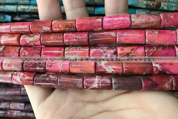 CDE1352 15.5 inches 8*16mm tube sea sediment jasper beads