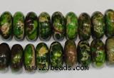 CDE136 15.5 inches 6*14mm rondelle dyed sea sediment jasper beads