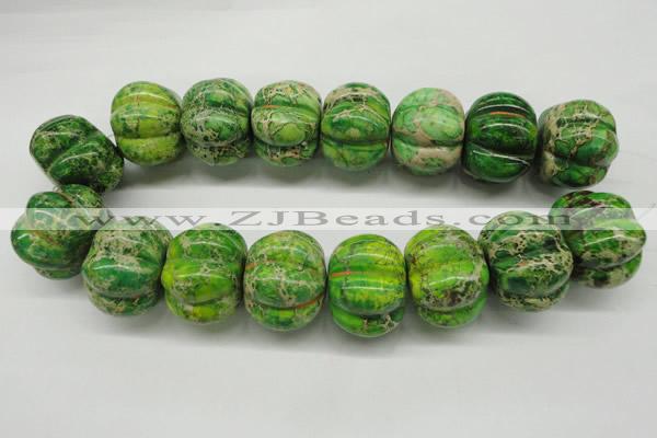 CDE150 15.5 inches 25*34mm pumpkin dyed sea sediment jasper beads