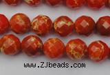 CDE2100 15.5 inches 6mm faceted round dyed sea sediment jasper beads