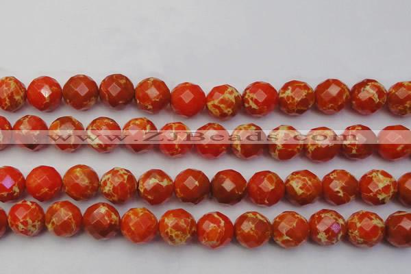 CDE2108 15.5 inches 22mm faceted round dyed sea sediment jasper beads