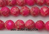 CDE2110 15.5 inches 6mm faceted round dyed sea sediment jasper beads