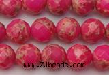 CDE2111 15.5 inches 8mm faceted round dyed sea sediment jasper beads