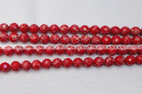 CDE2125 15.5 inches 16mm faceted round dyed sea sediment jasper beads