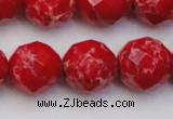 CDE2127 15.5 inches 20mm faceted round dyed sea sediment jasper beads