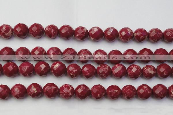 CDE2139 15.5 inches 24mm faceted round dyed sea sediment jasper beads