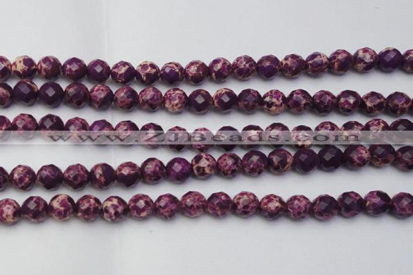 CDE2144 15.5 inches 14mm faceted round dyed sea sediment jasper beads