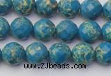 CDE2161 15.5 inches 8mm faceted round dyed sea sediment jasper beads