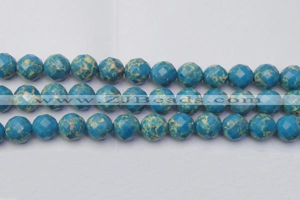 CDE2169 15.5 inches 24mm faceted round dyed sea sediment jasper beads