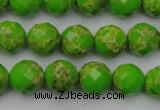 CDE2182 15.5 inches 10mm faceted round dyed sea sediment jasper beads