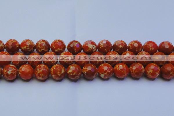 CDE2502 15.5 inches 18mm faceted round dyed sea sediment jasper beads