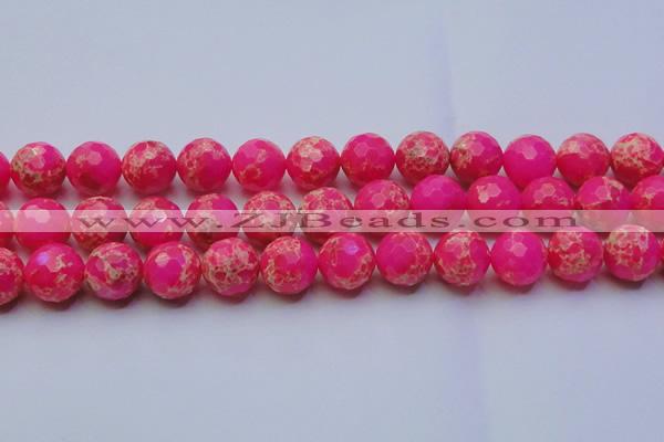 CDE2509 15.5 inches 18mm faceted round dyed sea sediment jasper beads