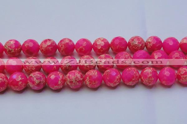 CDE2511 15.5 inches 22mm faceted round dyed sea sediment jasper beads