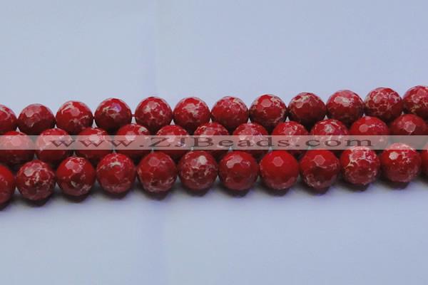 CDE2517 15.5 inches 20mm faceted round dyed sea sediment jasper beads