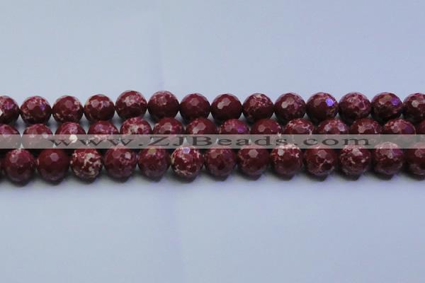 CDE2529 15.5 inches 16mm faceted round dyed sea sediment jasper beads