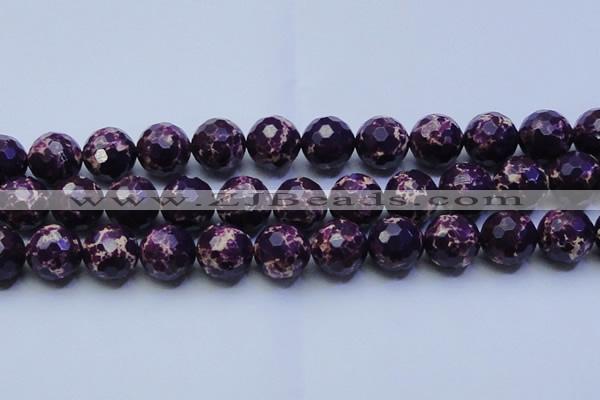 CDE2539 15.5 inches 22mm faceted round dyed sea sediment jasper beads