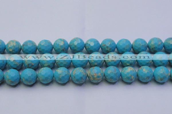 CDE2545 15.5 inches 20mm faceted round dyed sea sediment jasper beads