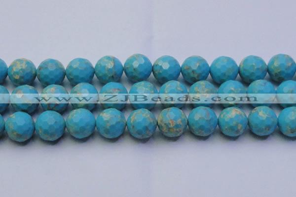 CDE2546 15.5 inches 22mm faceted round dyed sea sediment jasper beads