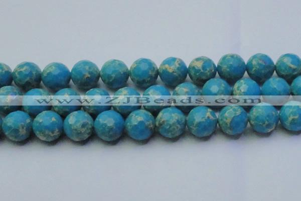 CDE2553 15.5 inches 22mm faceted round dyed sea sediment jasper beads