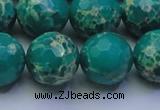 CDE2566 15.5 inches 18mm faceted round dyed sea sediment jasper beads