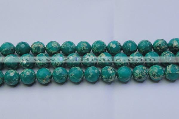 CDE2566 15.5 inches 18mm faceted round dyed sea sediment jasper beads