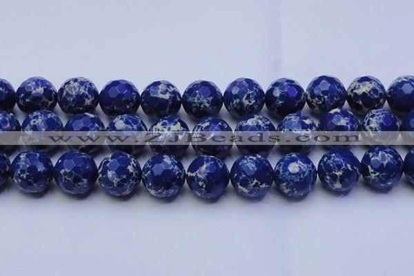 CDE2584 15.5 inches 24mm faceted round dyed sea sediment jasper beads