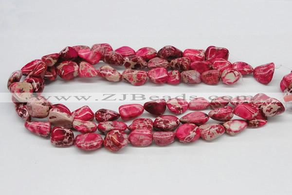 CDE26 15.5 inches 10*20mm nuggets dyed sea sediment jasper beads