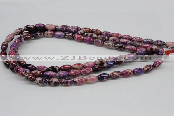 CDE30 15.5 inches 8*12mm rice dyed sea sediment jasper beads