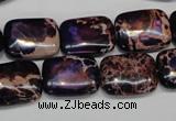 CDE436 15.5 inches 12*16mm rectangle dyed sea sediment jasper beads