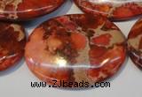 CDE536 15.5 inches 30*40mm oval dyed sea sediment jasper beads